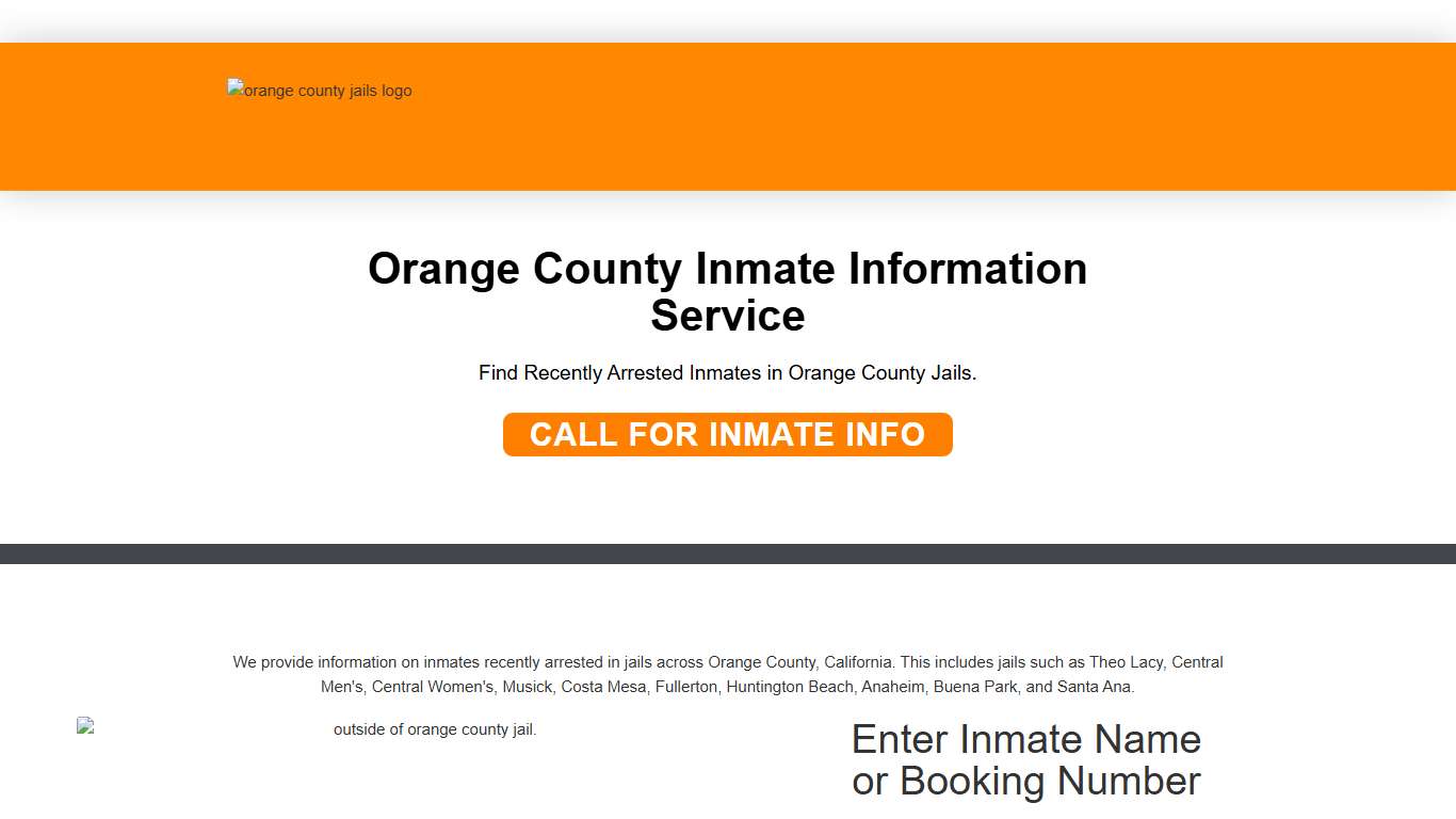 Orange County Jail Inmate Locator: Find Inmate Arrest Information Now